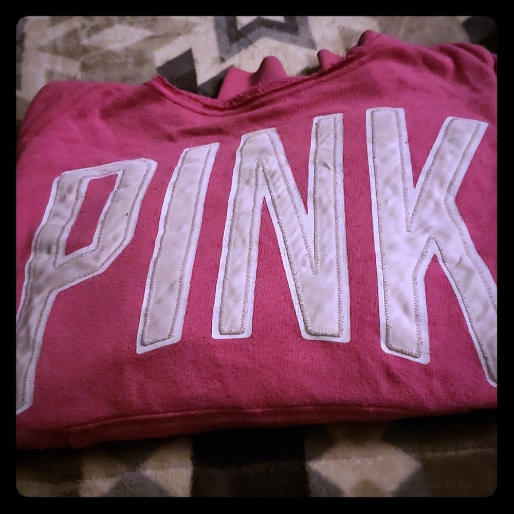 Pink med sweater and small boyfriend sweats